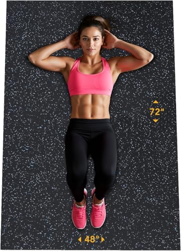Rubber King Multi-Purpose Exercise Mat - 100% Recycled Thick Rubber Mat for Home Gym Flooring, Non-Slip, Low-Odor Durable Workout Mat for Indoor/Outdoor, Shoe-Friendly