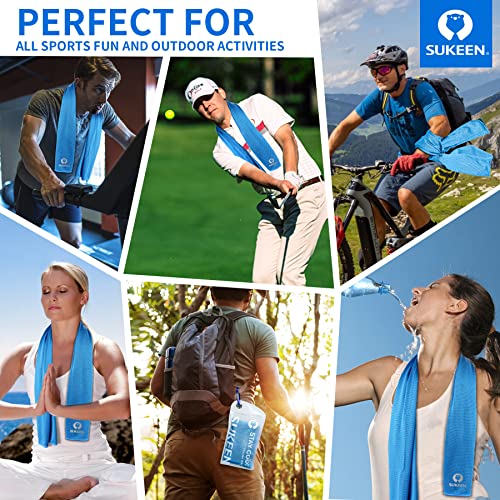 Sukeen Cooling Towel (40"x12") for Neck & Head - Soft Breathable Chilly Sweat Towel for Yoga, Golf, Gym, Camping, Running, Workout & More Activities