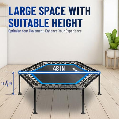 Yes4All Rebounder Trampoline for Adults, 48-Inch, 350 LBS Stable & Silent Exercise Trampoline for Rebounding, Jumping Cardio - color: Without handle