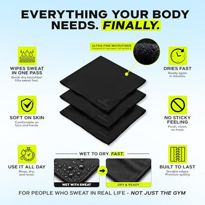 Sweat Absorbing Towel Handkerchief – Quick-Dry Microfiber Gym Towels for Face, Hands & Body – Workout Towel for Men, Sport Rag, Perfect for Tennis, Pickleball & Sauna Use by Women