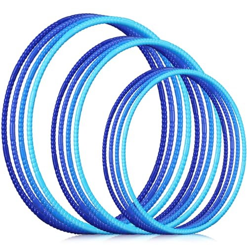 Syhood 12 Pcs Hoops for Kids Plastic, Gradient Blue - color: Gradient Blue