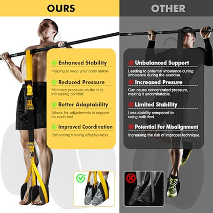 HPYGN Two Foots Pull Up Assistance Bands, Heavy Duty Resistance Band for Pull Up Bar, Adjustable Weight/Size with Fabric Feet/Knee Rest, Bands for Pull Up Assist for Strength Training, Pull Up