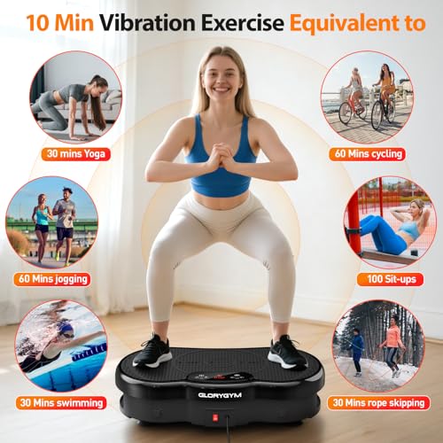 Vibration Plate for Weight Loss & Body Shaker Machine, Professional Full Body Vibration Machine with Wider Platform, Ultra Stable & Quiet, 120 Speeds, 330lbs Capacity, Home Fitness System - color: Black