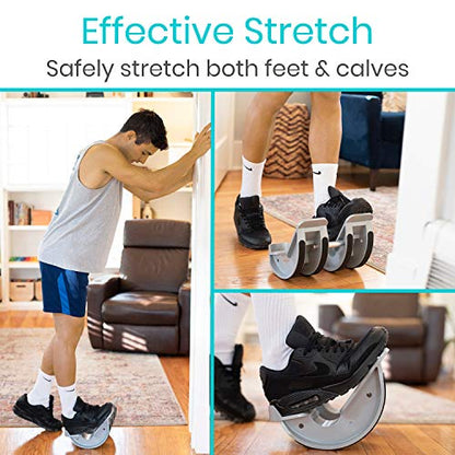 Vive Double Foot Rocker, Calf Stretcher for Achilles Tendinitis, Heel, Feet, Shin Splint, Plantar Fasciitis Pain Relief - Stretches Strained Leg Muscle, Ankle Flexibility - For Both Feet
