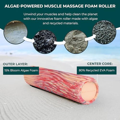 Tidal Roller - Cotton Candy - Muscle Massage Foam Roller for Back Pain & Stretching - Firm and Ergonomic Wide Wave Textured - Yoga, Athletics, & Wellness - Full Size, 20" x 5"