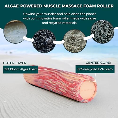 Tidal Roller - Cotton Candy - Muscle Massage Foam Roller for Back Pain & Stretching - Firm and Ergonomic Wide Wave Textured - Yoga, Athletics, & Wellness - Full Size, 20" x 5" - color: Cotton Candy