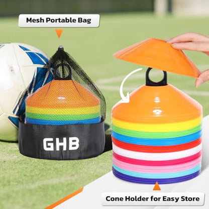 GHB Soccer Cones 25/50/100 Pack Disc Soccer Sport Cones - color: 100Pcs Multicolor