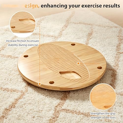Wooden Wobble Balance Board for Adults– Balance Trainer for Kids, Toddlers, Teens & Adults, Standing Desk Balance Board for Core Training, Surf/Ski/Skate Prep, Rated for 440 Pounds of Weight
