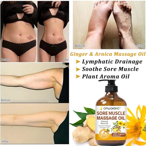 Fathers Day Gift for Husband,Dad, Massage Oil for Massage Therapy,Lymphatic Drainage-Ginger Oil Sore Muscle Arnica Oil &Lavender Oil Relaxing Massage Oils for Date Night,Massage Ball,Gifts for Him Her