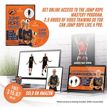 Ballistyx Jump Rope - Premium Speed Jump Rope with 360 Degree Spin, Steel Handles, Silicone Grips and 2 x Adjustable Cables - for Crossfit, Gym & Home Fitness Workouts & More
