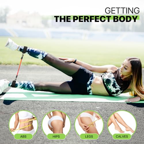Magshion Ankle Resistance Bands Set of 4, Home Gym Workout Equipment Sets with Cuffs for Women, Lifting Glute Butt Exercise Equipment with 4 Adjustable Levels