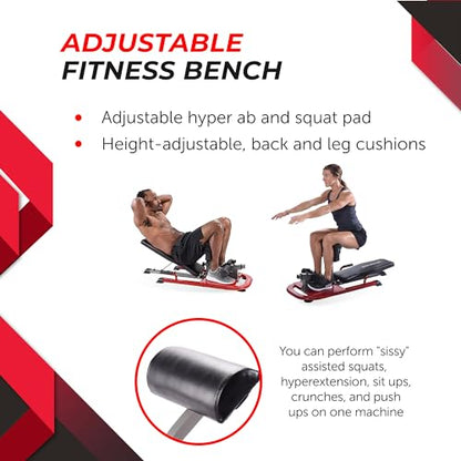 Stamina X 4-in-1 Adjustable Fitness Bench, for Strength Training