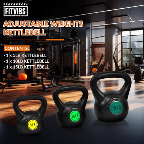 Fitvids Kettlebell Sets Piece Strength Training KettleBells Weight Set