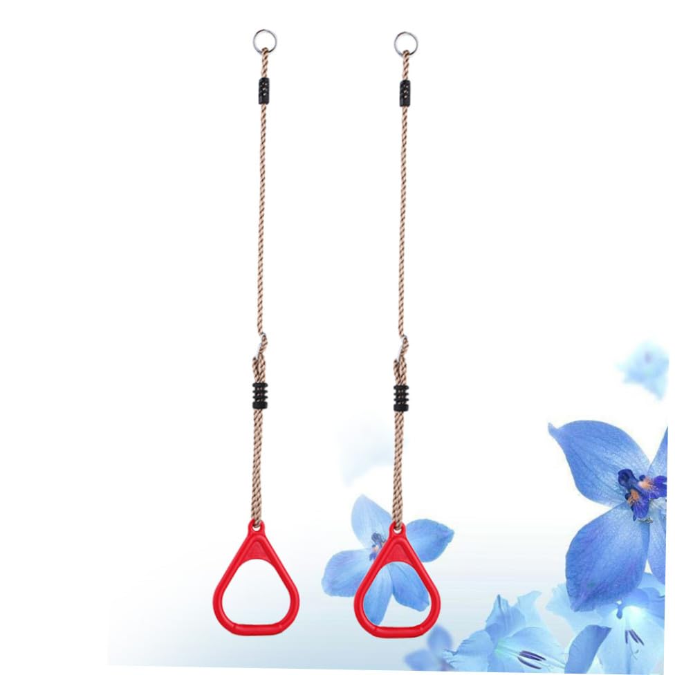 Plastic Gymnastic Rings for Children Full Body Strength Training Red