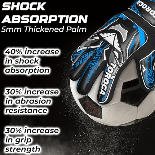 Goalkeeper Gloves for Kids & Youth – Soccer Goalie Gloves, Strong Latex Grip, Double Wrist Support & Breathable Mesh – Boys Football Gloves
