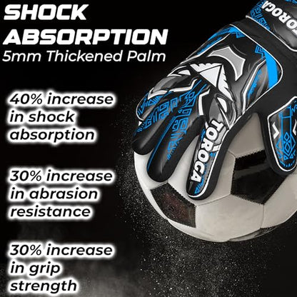 Goalkeeper Gloves for Kids & Youth – Soccer Goalie Gloves, Strong Latex Grip, Double Wrist Support & Breathable Mesh – Boys Football Gloves