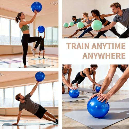 9 Inch Yoga Ball Anti Burst Slip Resistant，Soft Yoga Ball Fitness Ball for Yoga, Core Training, Barre, Stretching at Home Gym & Office