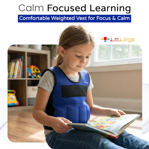 Weighted Vest for kids with Adjustable Weights, Compression Vest for Kids & Toddlers, Removable Metal Beads, Breathable Mesh and 6 Pockets