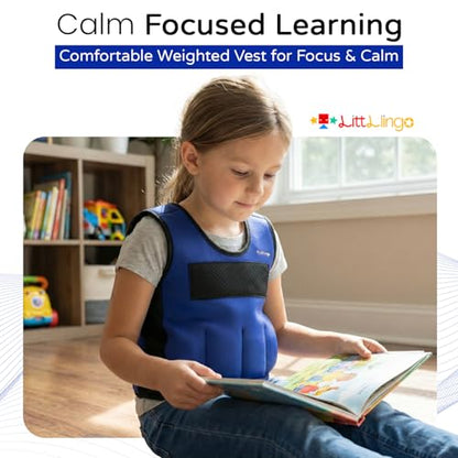 Weighted Vest for kids with Adjustable Weights, Compression Vest for Kids & Toddlers, Removable Metal Beads, Breathable Mesh and 6 Pockets