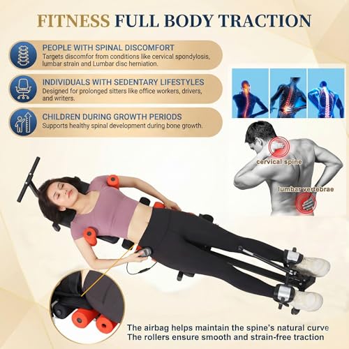 Spinal Decompression Machine Lumbar Traction Table for Back Pain Relief | Motorized lumbar traction system, spinal stretching device for sciatica and herniated disc relief, posture improvement