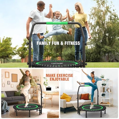 ANCHEER 40" Bungee Rebounder Trampoline with Adjustable Handle, 400LBS - color: Lime Green