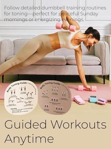 Adjustable Dumbbell Set｜2LB 3LB 4LB 5LB Light Hand Weights for Women｜One-Twist Weight Adjustment｜Non-Slip Curved Grip Handle｜Free Weights for Home Gym, Rehab, Pilates, Yoga, Strength Training - color: Lilac Purple