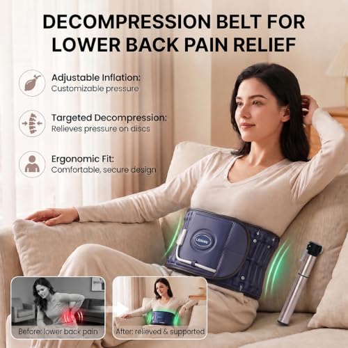 Decompression Belt, Inflated Back Brace for Lower Back Pain | Blue