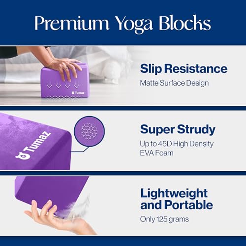 Massage Ball & Foot Roller 3-in-1 Set with Spiky Ball, Lacrosse Ball, and Non-Slip Yoga Blocks 2-Pack - High Density/Lightweight EVA Foam & Natural Cork for Stability, Premium Set with E-Book
