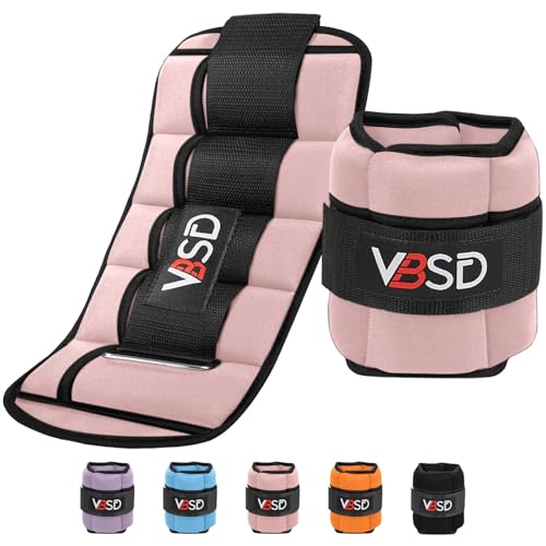 Adjustable Ankle Weights for Men Women, 2 4 6 8 10 lbs 1 Pair Leg Weight Straps, Weighted Ankle Weight Set with Removable Sandbags for Walking Running Yoga Physical Therapy Gym Home Workout - color: Pink, size: 5LBx2