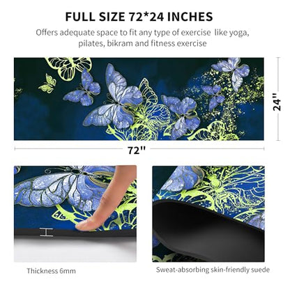 nuveti Yoga Mat Print Extra Thick TPE Non Slip Fitness Exercise Mat with Carrying Bag,72"x24" Extra Thick 6MM Exercise & Workout Mat for Yoga, Pilates Fitness and Floor Exercises