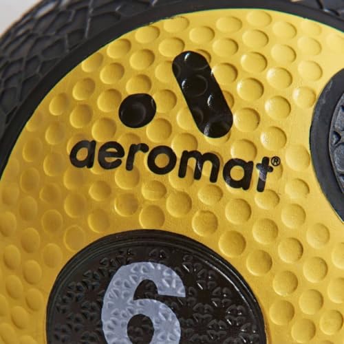Aeromat Elite Power Rope Medicine Ball for Core Strength/Rotational Movements Training - style: 6 lbs - Black/Yellow