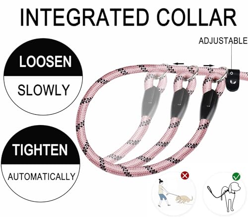 6 FT Heavy Duty Dog Leashes with Comfortable Padded Handle,Light Pink - color: Light Pink, size: 6 Feet x 1/2 Inch