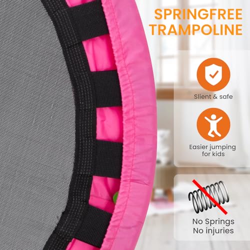 Ativafit 36inch Mini Toddler Trampoline for Kids Ages 1-6 Indoor Outdoor Folding Small Rebounder Trampoline with Foam Handle Safety Padded Cover Fun for Kids