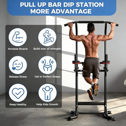ZENOVA Pull Up Bar, Multi-Function Pull Up Dip Bar Station, Home Gym Workout Strength Training Equipment for Men Women Muscle Building