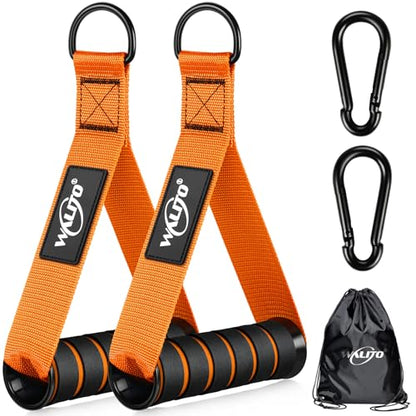 WALITO Exercise Handles, Replacement Cable Machine Attachments for Home Gym Equipment, Pulley System, Pilates, Resistance Bands, Strength Trainer, Heavy Duty Working Out Handles - color: Orange