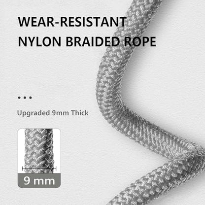 Weighted Jump Rope Nylon Adjustable - Tangle-Free Jump Rope for Women, Men, Kids, and Adults with Foam Handle, Rapid Speed with Ball Bearings, 360° Rotation Jumprope for Exercise, Fitness and Training - color: Gray