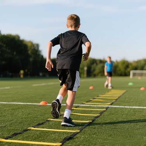 20ft Adjustable Agility Ladder with Carry Bag – Football Training Equipment & Speed Ladder for Soccer, Basketball – Agility Training Equipment for Footwork Drills
