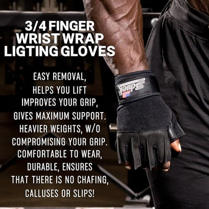 Schiek Sports 540 Platinum Lifting Gloves - Weightlifting Gloves with Wrist Wrap Support for Gym Workouts - size: Large