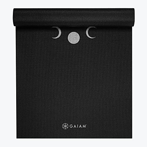 Gaiam Yoga Mat - Premium 6mm Print Extra Thick Non Slip Exercise & Fitness Mat for All Types of Yoga, Pilates & Floor Workouts (68"L x 24"W x 6mm Thick) - color: New Moon