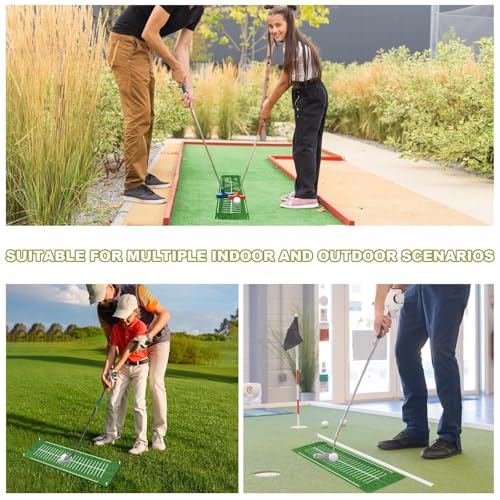 Golf Putting Mats Practice Indoor 30 x 8.27 Inch Golf Putting Practice Training Aid Alignment Track Green Mat Exercise Putter Training Supplies - color: Green