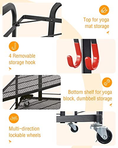 PLKOW Home Gym Storage Rack for Dumbbells, Kettlebells and Yoga Mats