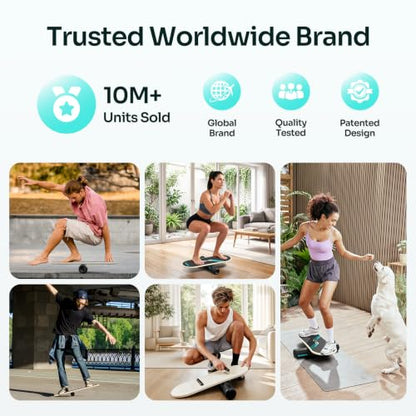 Sportneer Balance Board, 7-Mode Balance Trainer with Roller & Ball - color: Black-Turquoise