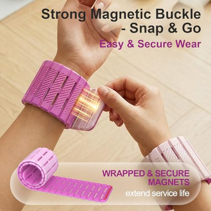 SE7EN Magnetic Ankle Weights for Women & Men | Set of 2 Weights (1 lb Each) | Adjustable Size Silicone Wirst & Leg Weights for Pilates, Yoga, Pool, Gym