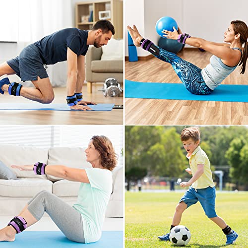 Sportneer Adjustable Ankle Weights for Women & Men, Leg Weights Set with Removable Weights, Upgraded with Handles for Easy Adjustment, Comfortable & Secure for Walking, Pilates, Workout