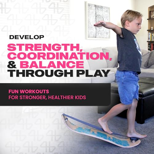 Balance Board for Kids - Slackline Wooden Wobble Board - color: Playtime