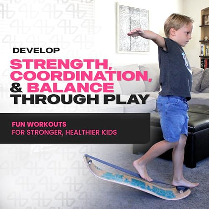 Balance Board for Kids - Slackline Wooden Wobble Board - color: Playtime