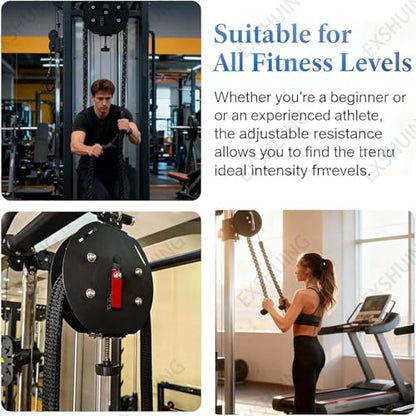 Endless Rope Trainer For Home Gym, Infi-nity Rope Machine, Adjustable Resistance Cable Pulley Machine (3-30kg), Portable Home Gym Equipment For Hiit, Cardio, – No User Weight Limit - color: Black+Red