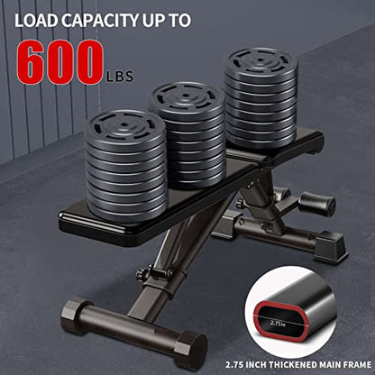 Adjustable Weight Bench, Exercise Dumbbells Bench for Full Body Workout,Foldable Workout Bench for Home Gym