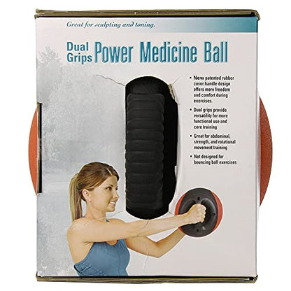 AEROMAT Dual Grip Power Medicine Balls for Abdominal Training and Rotational Movements - 9" Diameter - Weights Color-Coded