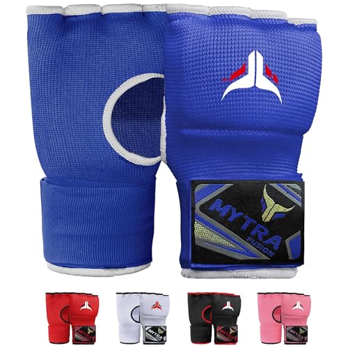 Mytra Fusion Gel Padded Inner Gloves Boxing Hand Wraps for Kids, Boxing Wraps with 80 cm Long Wrist Strap for MMA, Kickboxing, Punching, Martial Arts & Muay Thai Hand Wraps - color: Blue
